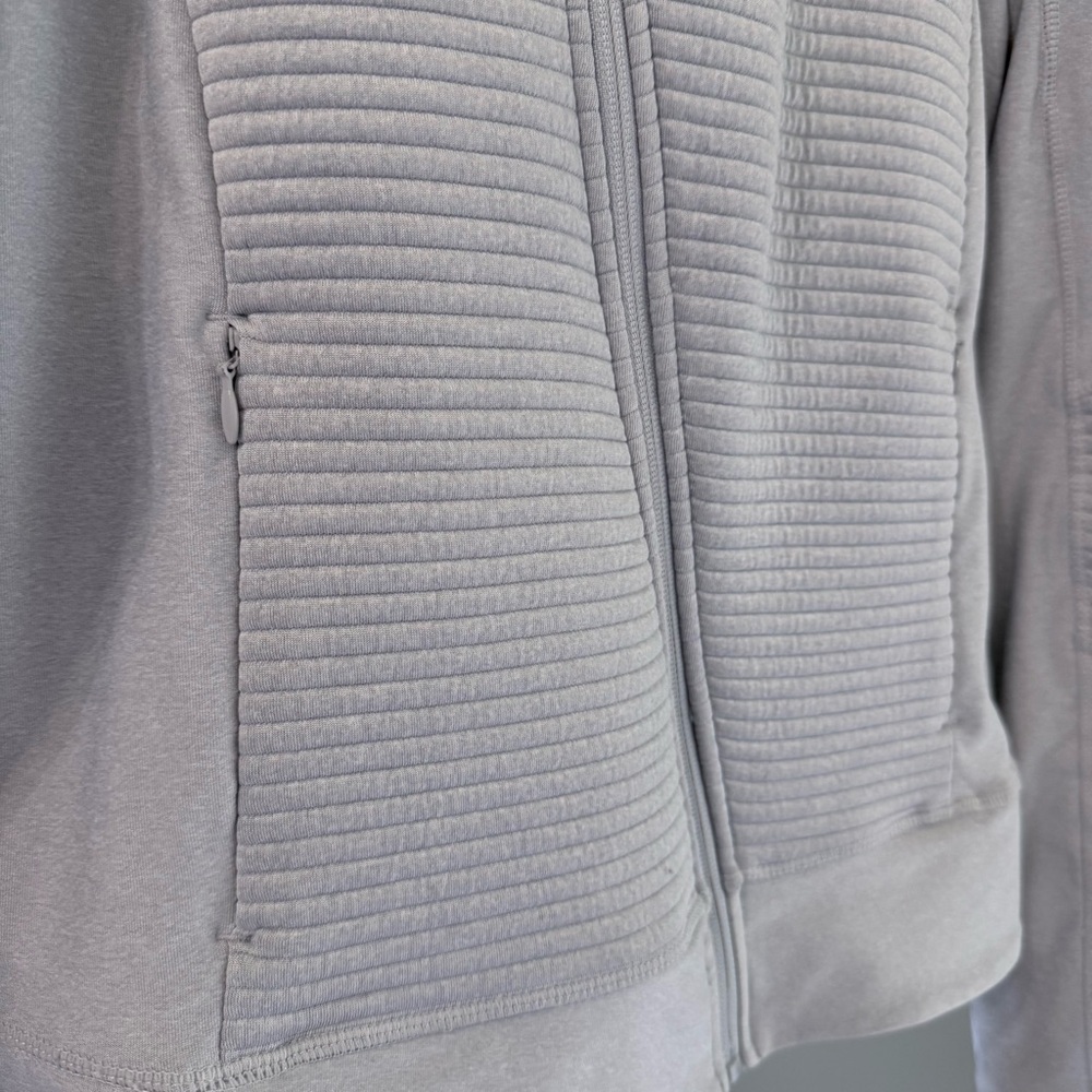Mondetta Light Gray Ribbed Zip-Up Jacket - Picture 3 of 3